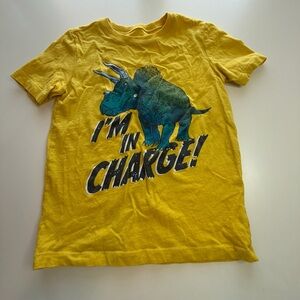 Carter's Yellow Tee with Blue Dinosaur Graphic